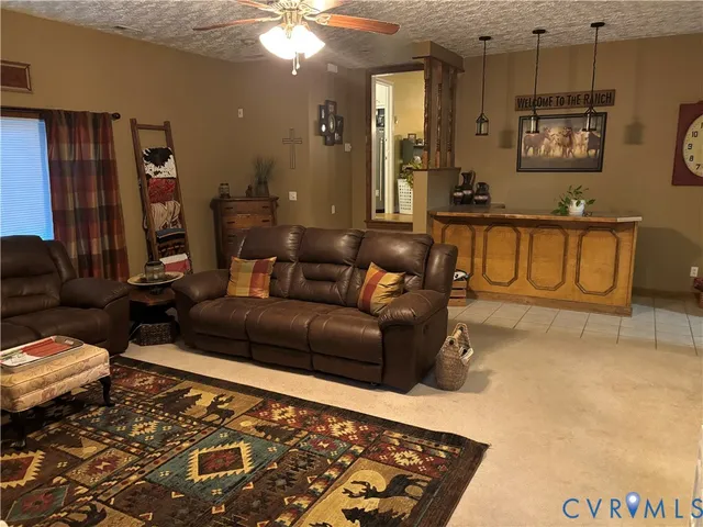 a living room with furniture