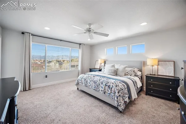 a view of a city with a mountain