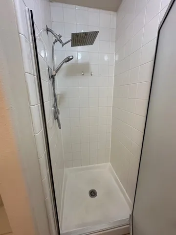 a bathroom with a shower