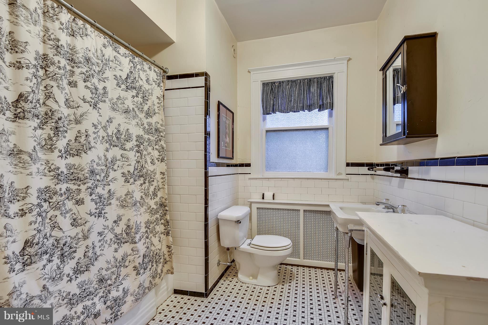 501 Hawthorn Road Baltimore, MD 21210 - Photo 19 of 30 a bathroom with a sink a toilet and a mirror