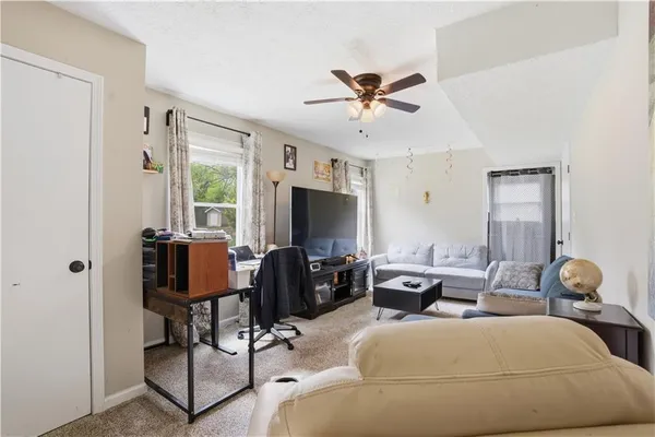 a living room with furniture