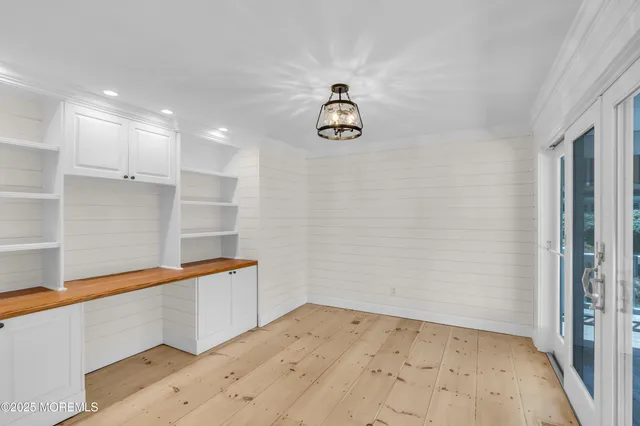 a view of a bathroom with a bathtub