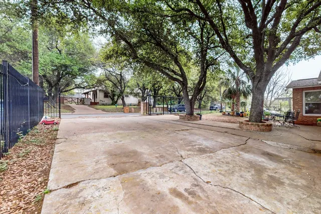 a view of road with trees