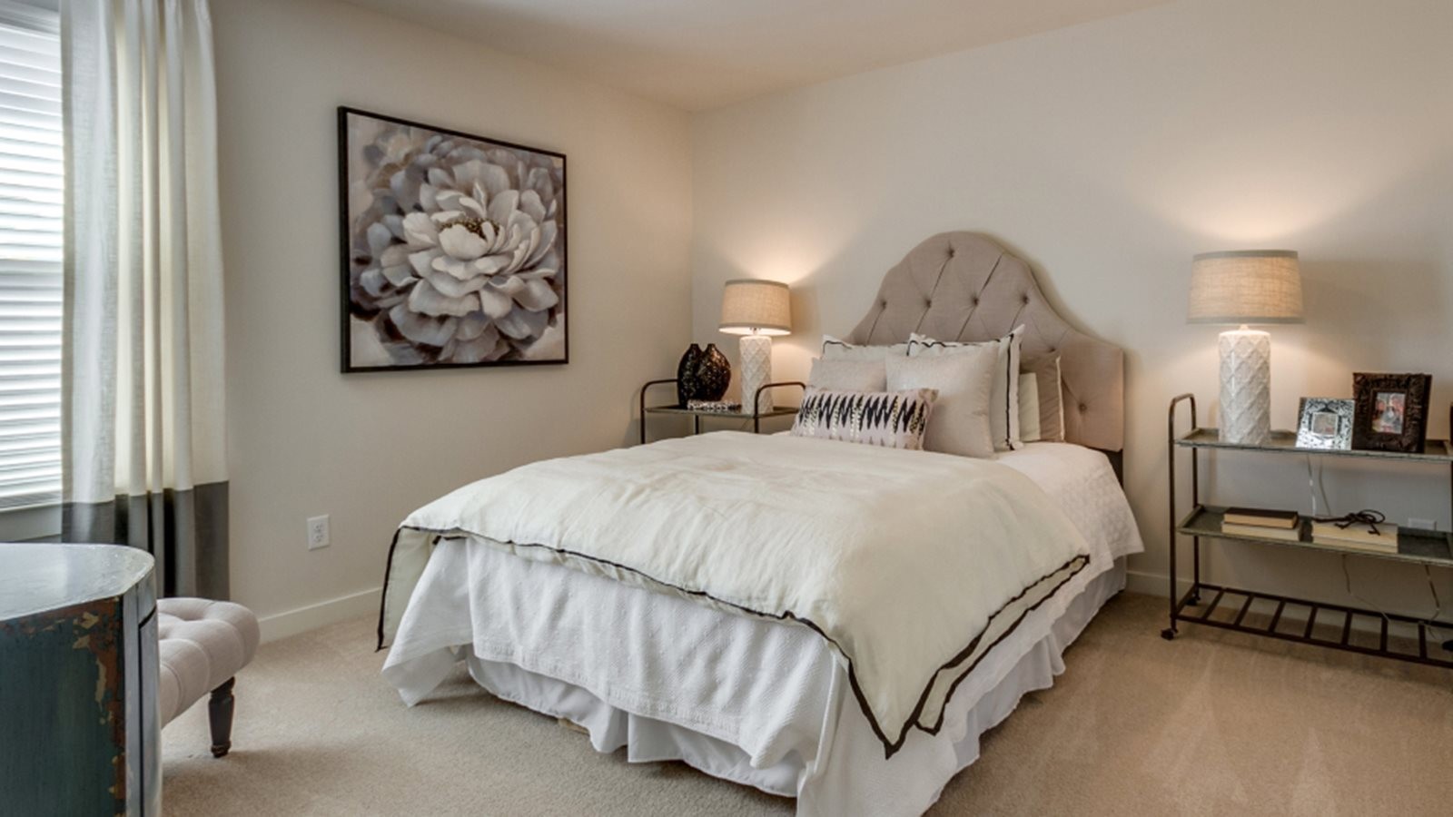 206 Goldfinch Rd Mount Mount Juliet, TN 37122 - Photo 13 of 15 a bedroom with a bed and a lamp with window