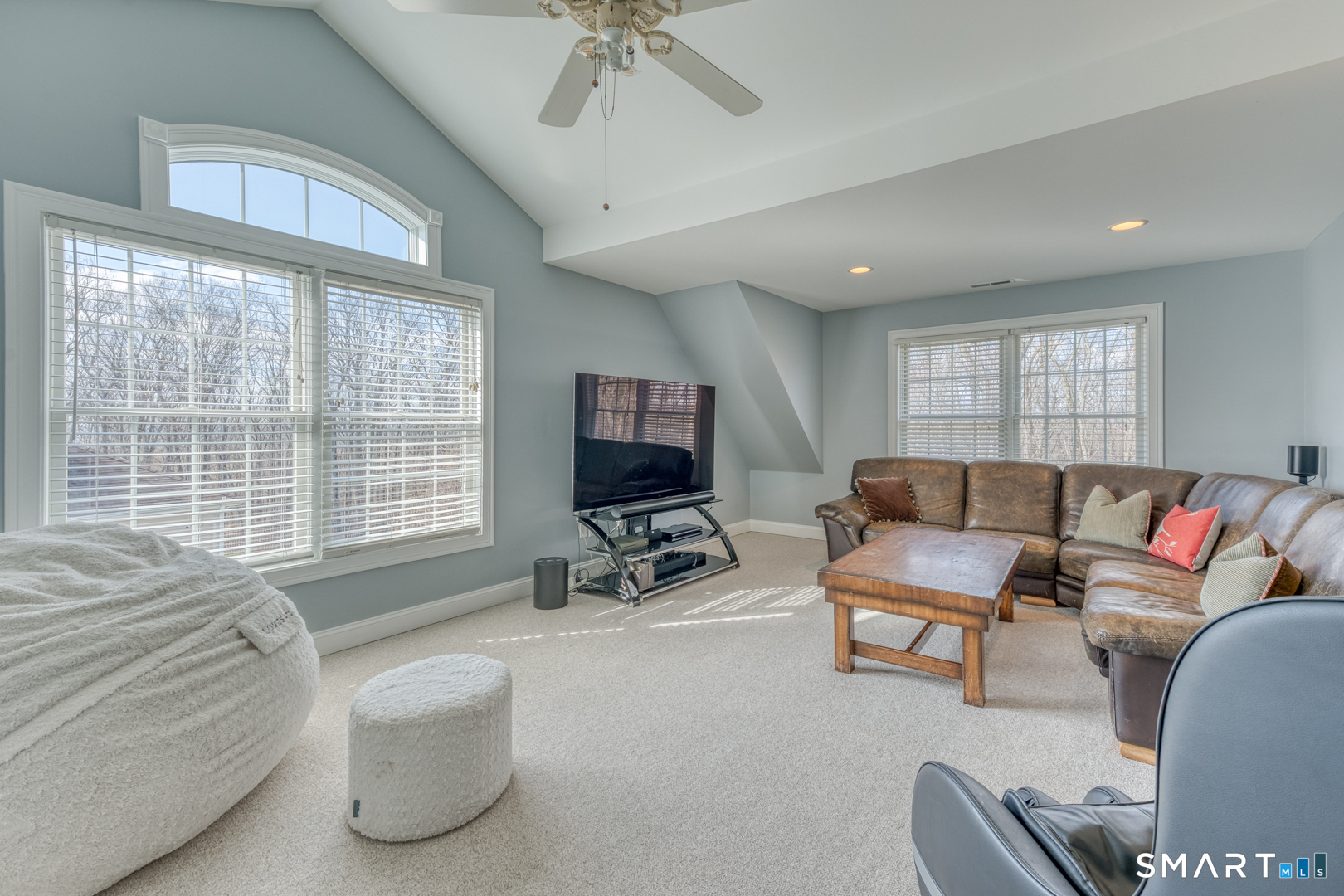 133 Feldspar Ridge Glastonbury, CT 06033 - Photo 50 of 56 a living room with furniture and a flat screen tv
