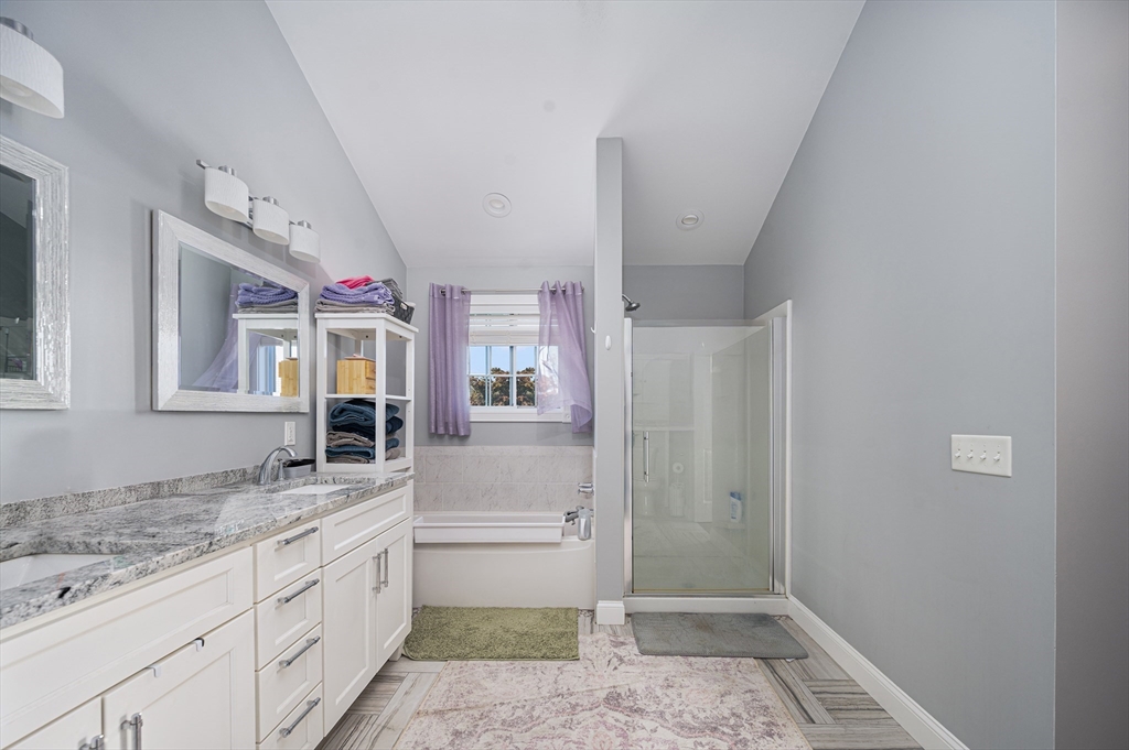 267 Lincoln Avenue Fall River, MA 02720 - Photo 26 of 41 a bathroom with a granite countertop sink and a mirror