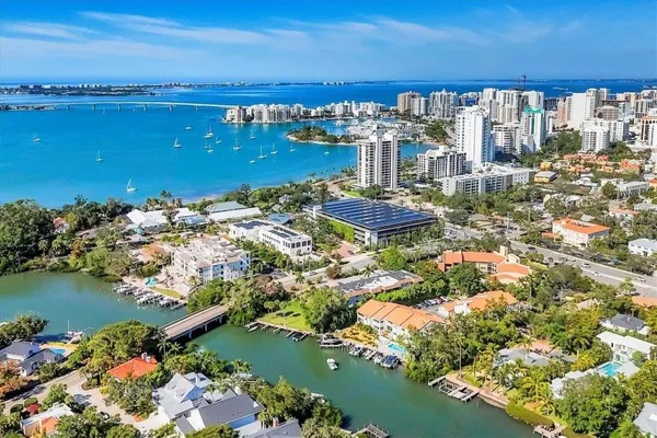 a view of a city with ocean view