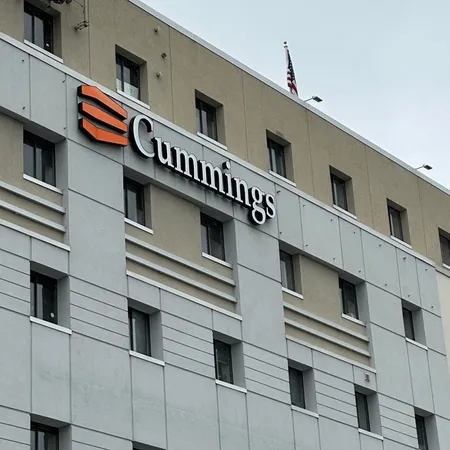 a front view of a building