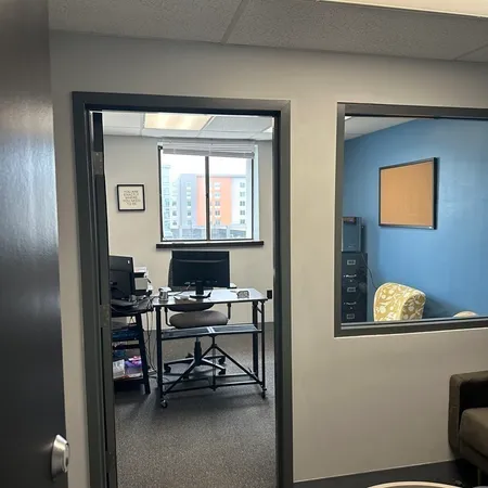 a view of a workspace with a window