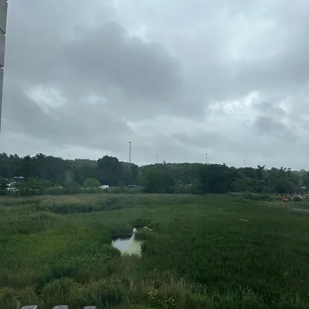 a view of a car parked on the side of the road
