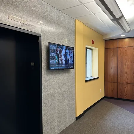 a view of a hallway with a hallway