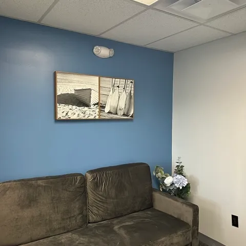 a living room with furniture