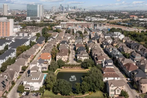 an aerial view of city