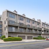 a front view of a building with street
