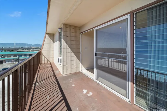 a view of balcony with workspace