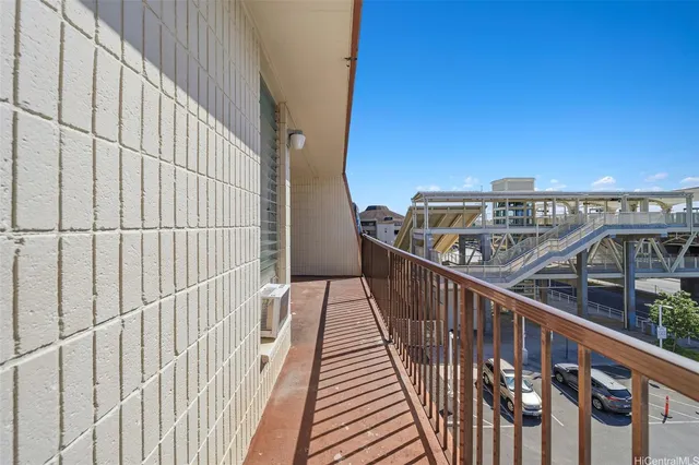 a view of balcony with staircase