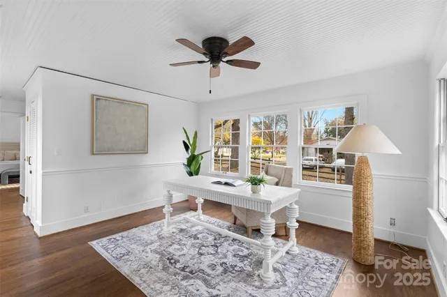 a view of entryway with wooden floor