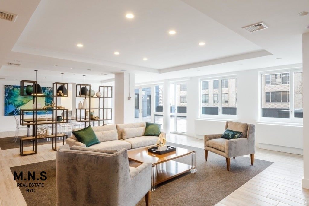 37-14 36th Street, Unit 10F Queens, NY 11101 - Photo 6 of 15 a living room with furniture and a table