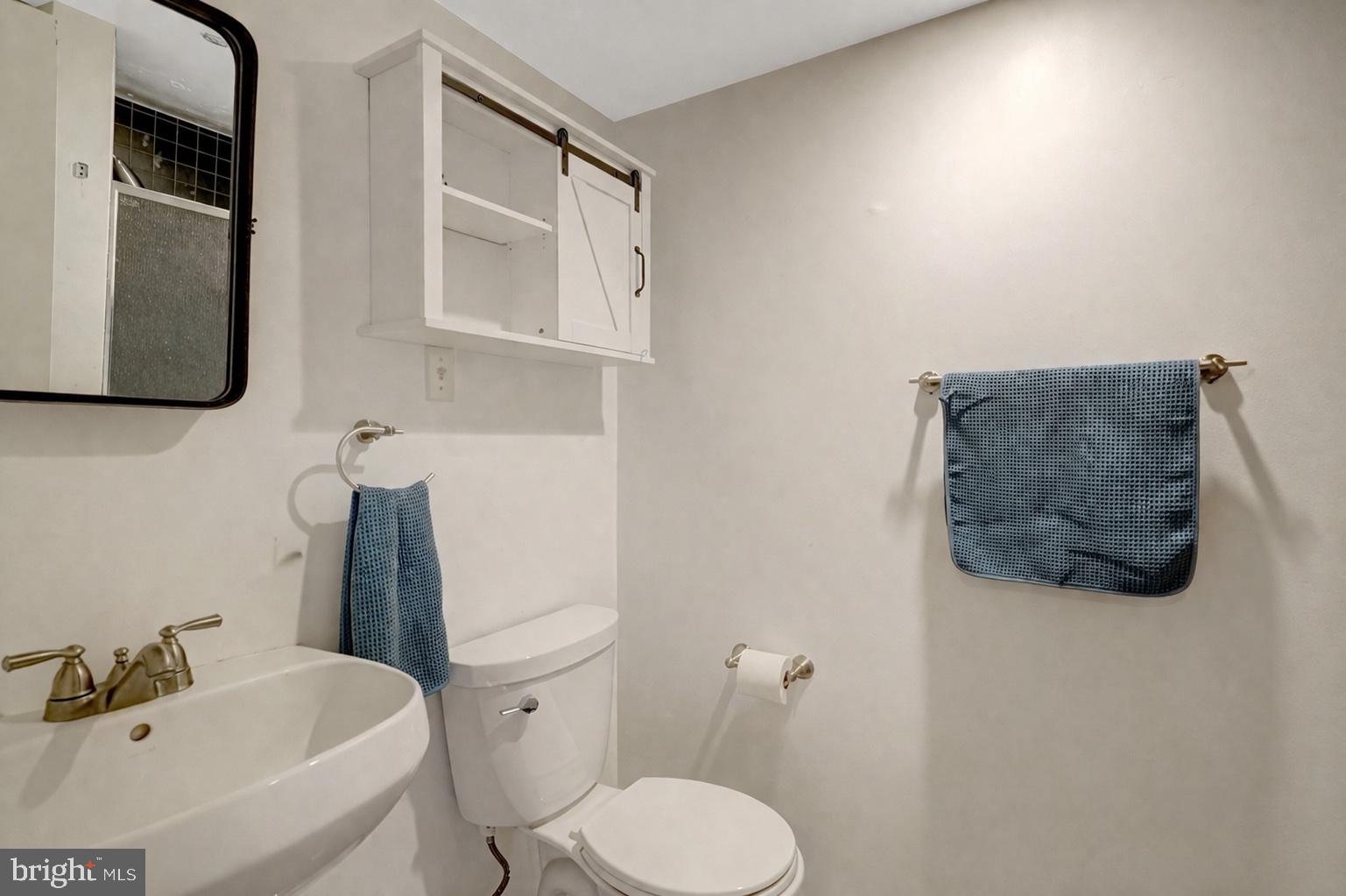 1301 North Courthouse Road, Unit 1007 Arlington, VA 22201 - Photo 20 of 41 a bathroom with a toilet sink and mirror