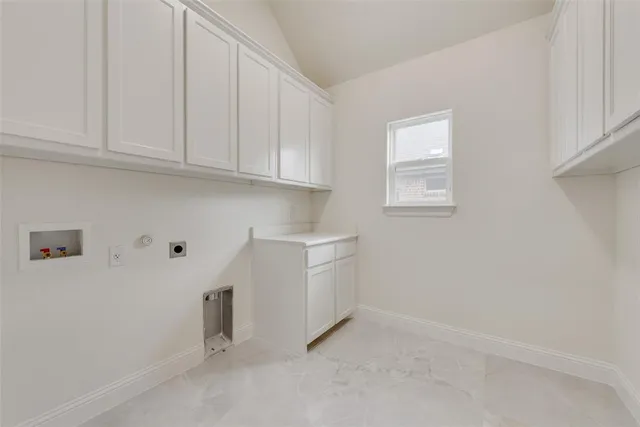 a room with cabinets