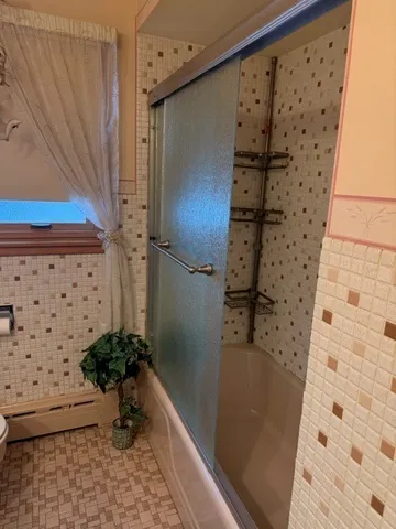 a bathroom with a shower