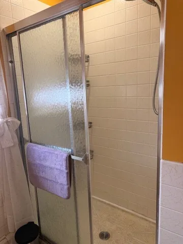 a bathroom with a shower