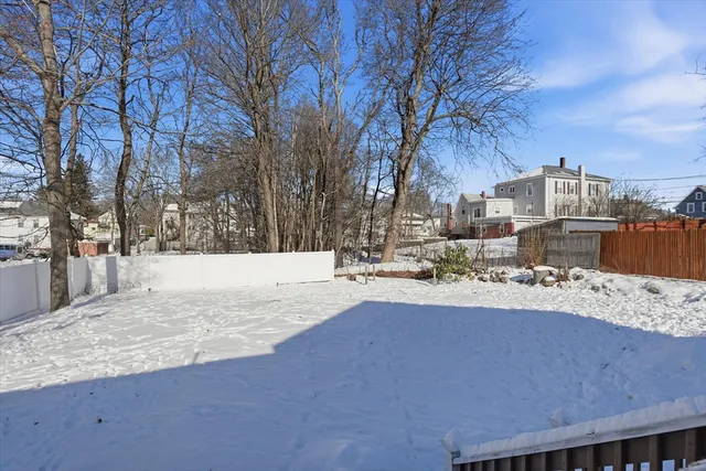 a view of a snow with a yard