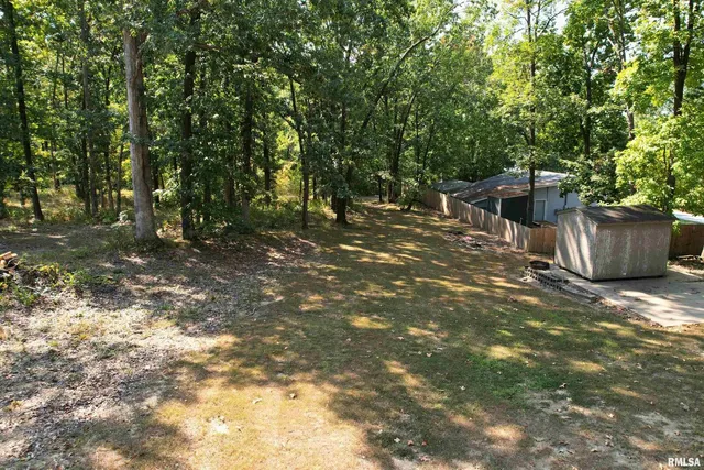 a backyard of a house with lots of green space