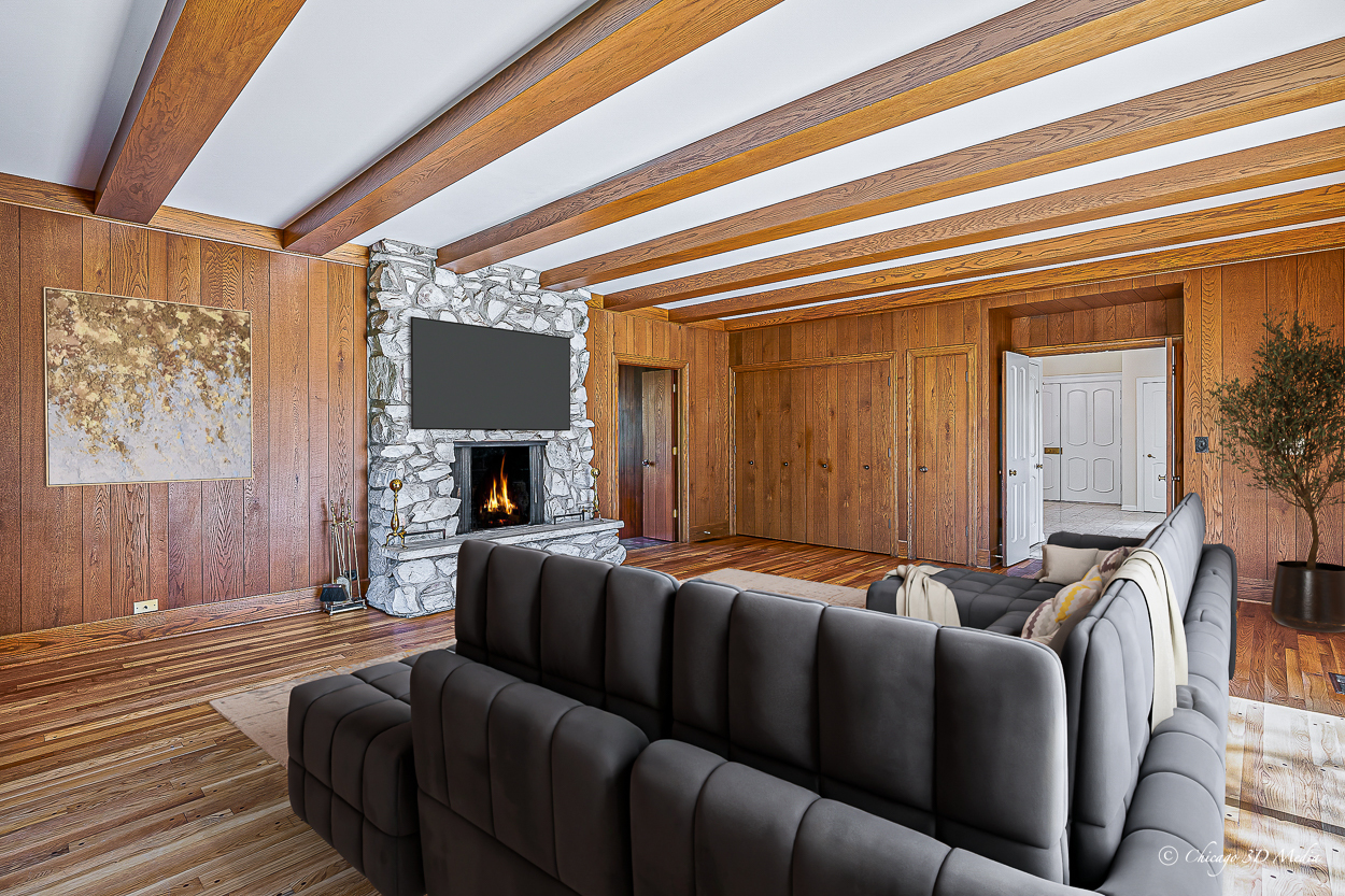 17 Longmeadow Road Winnetka, IL 60093 - Photo 8 of 46 a bed room with a bed and a fireplace