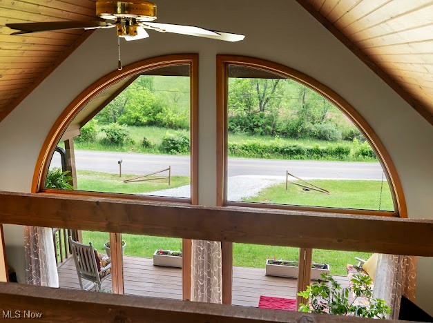 631 Short Brook Road Vincent, OH 45784 - Photo 31 of 31 Detailed view of wood ceiling and a ceiling fan