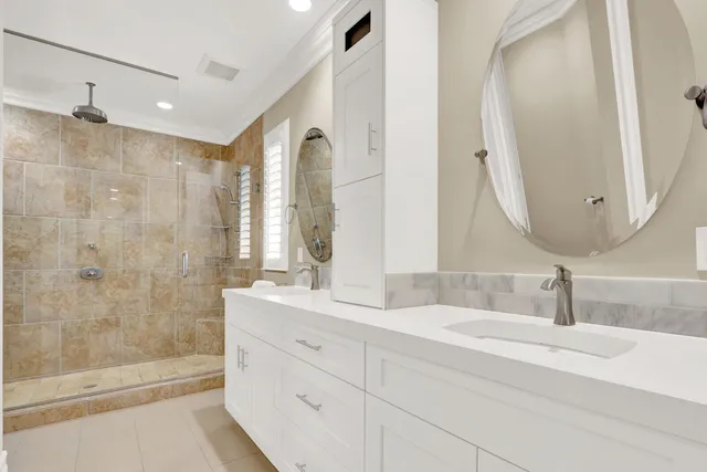 a bathroom with a shower