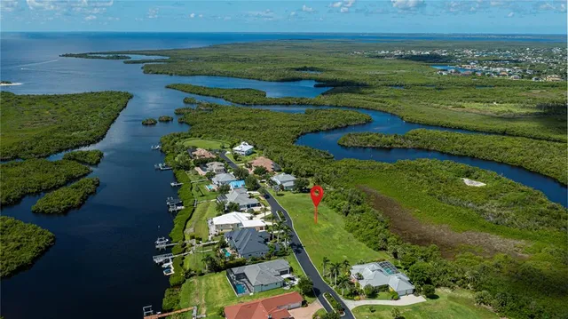 a view of a lake with houses