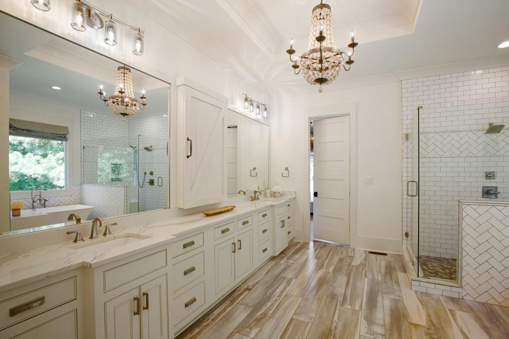 13235 Arnold Mill Road Roswell, GA 30075 - Photo 26 of 72 a spacious bathroom with a double vanity sink mirror and shower