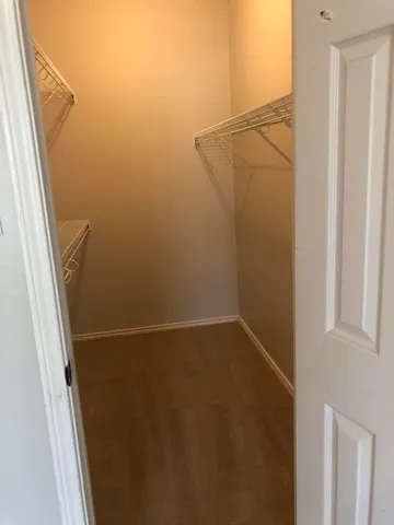 a view of small space with racks on the wall