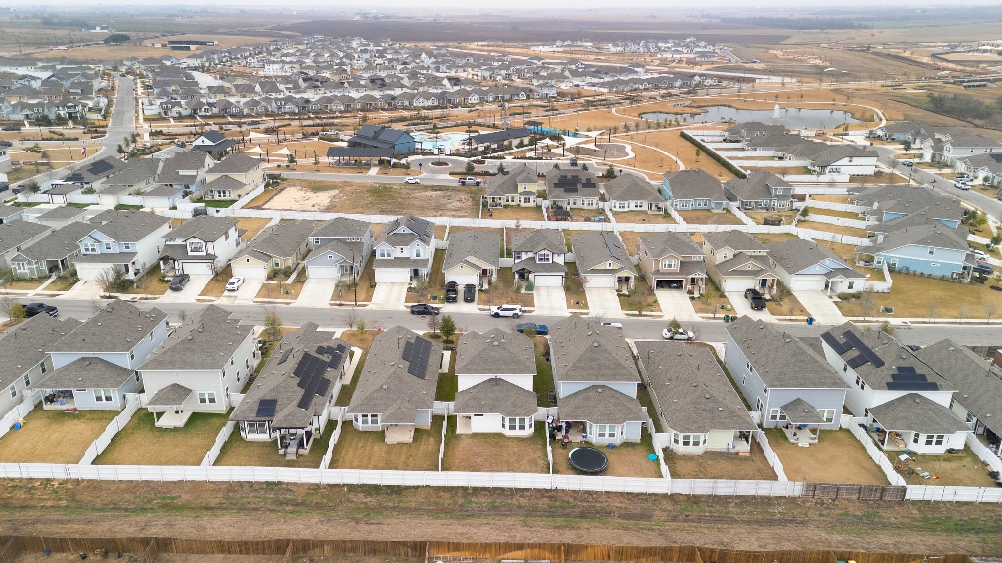 161 Appleberry Lane Elgin, TX 78621 - Photo 37 of 40 an aerial view of residential houses with city view
