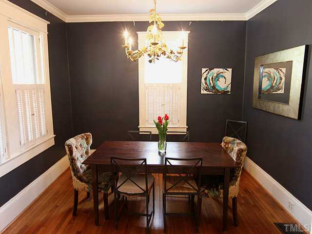 1406 Mordecai Drive Raleigh, NC 27604 - Photo 6 of 15 Large Dining Room with Stunning Hardwood Floors-Wide Baseboards and Wonderful Light Flows Into Room