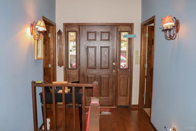 a view of an entryway with a door