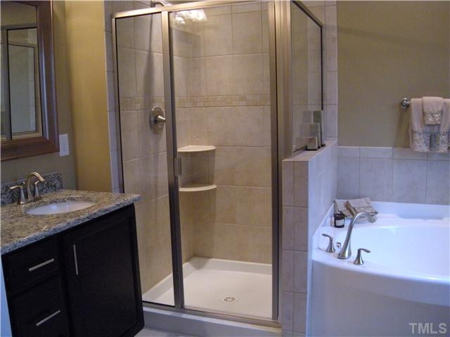 1326 Rodessa Run Raleigh, NC 27607 - Photo 11 of 20 Soaking tub and separate shower in the Master Bath. Master Bath/Spa