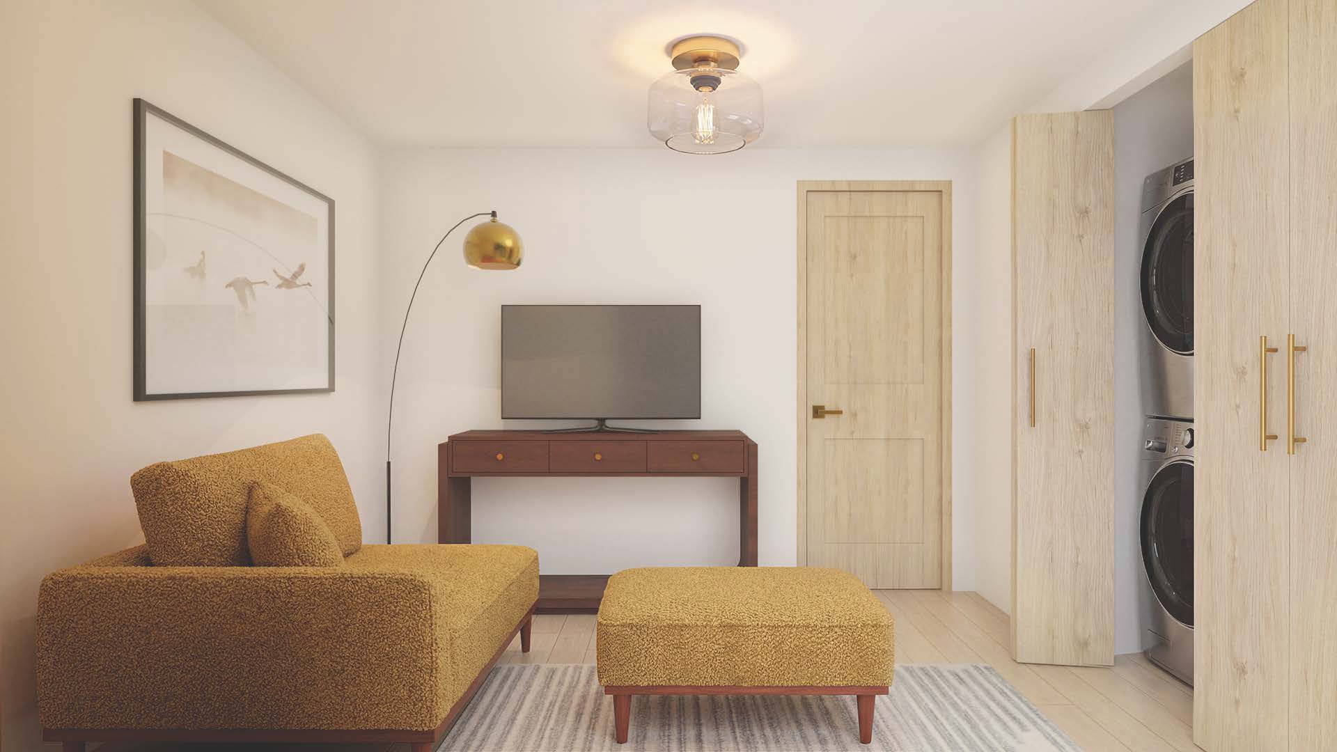 605 East 55th Street, Unit 1 Austin, TX 78751 - Photo 7 of 8 a living room with furniture and a flat screen tv