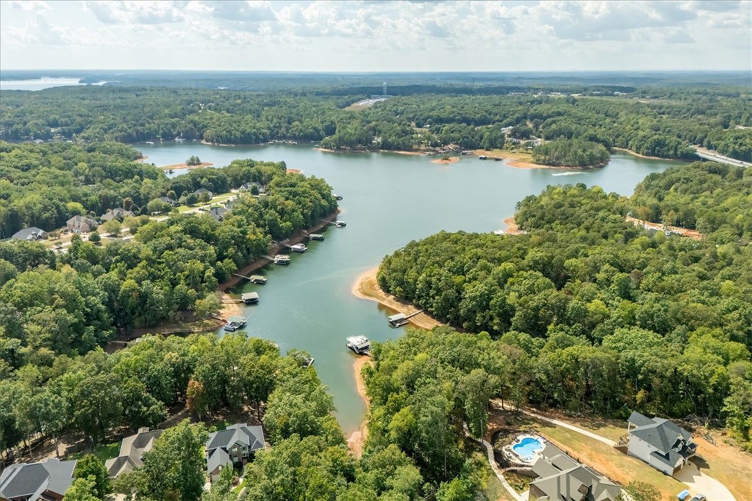 106 C-4-112A Anderson, SC 29625 - Photo 15 of 20 This captivating aerial view showcases a vibrant community nestled along the tranquil lake.