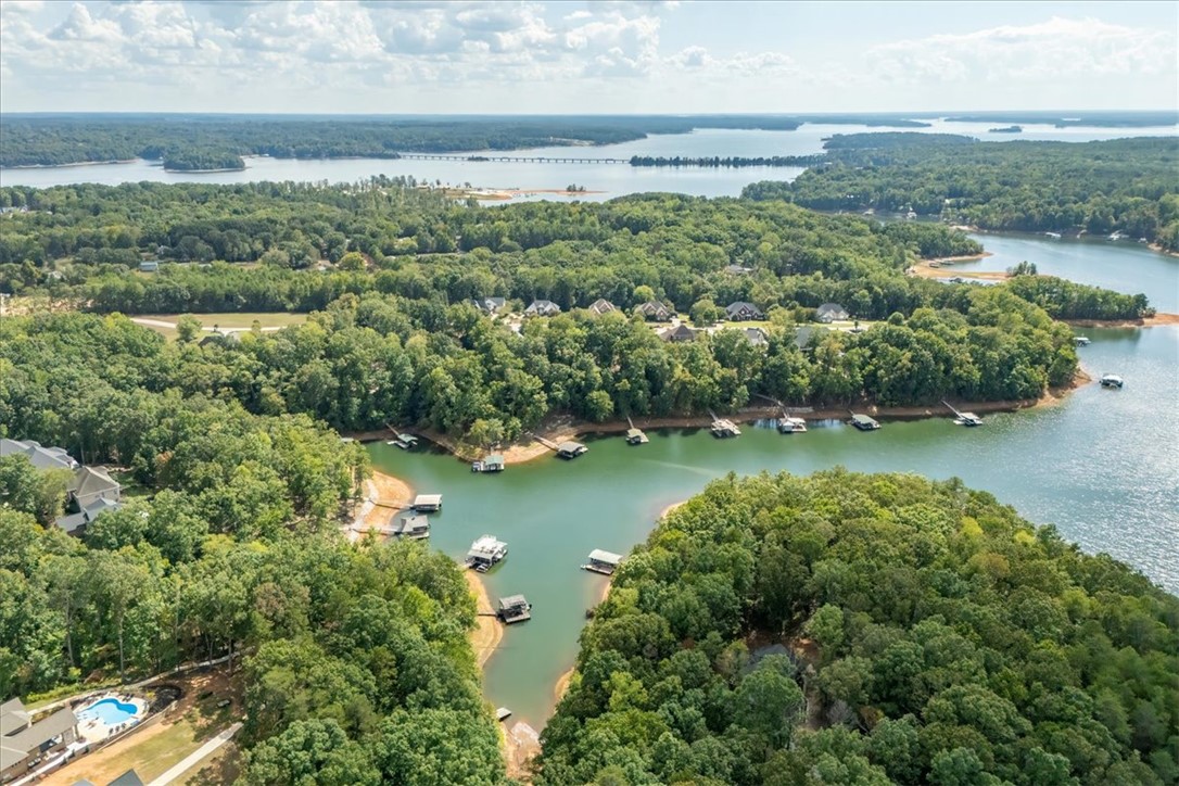 106 C-4-112A Anderson, SC 29625 - Photo 16 of 20 This aerial view showcases a vibrant community nestled along a picturesque waterfront.