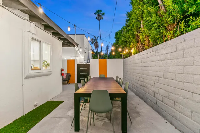 a view of outdoor space with chairs