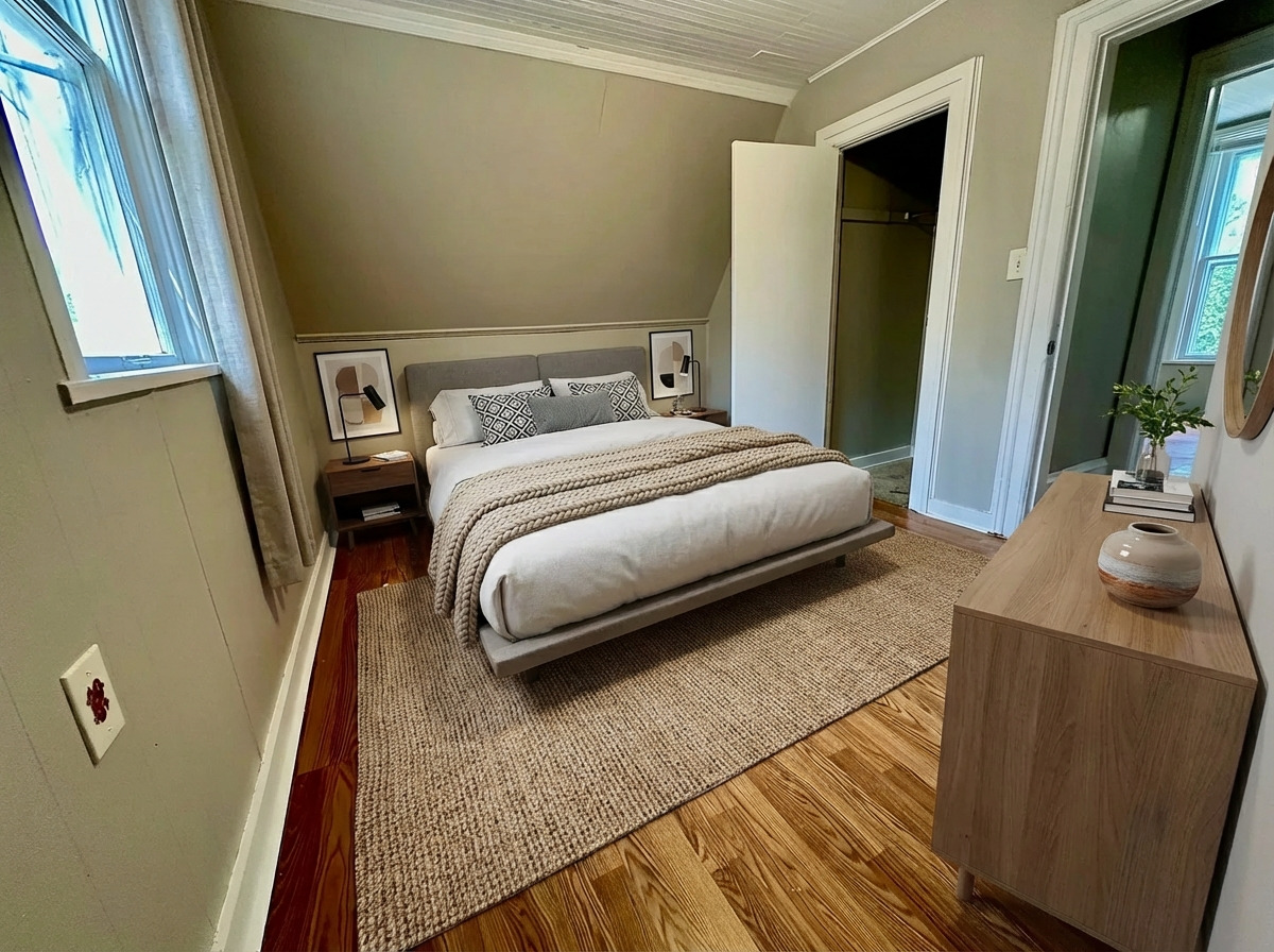 50 Sheridan Street Elgin, IL 60123 - Photo 12 of 21 a bedroom with a bed and a mirror on dresser