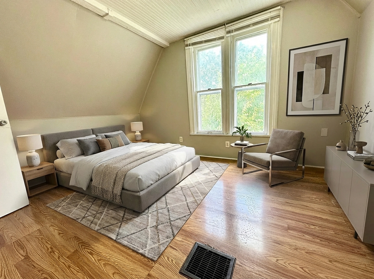 50 Sheridan Street Elgin, IL 60123 - Photo 8 of 21 a spacious bedroom with a bed a couch and a window