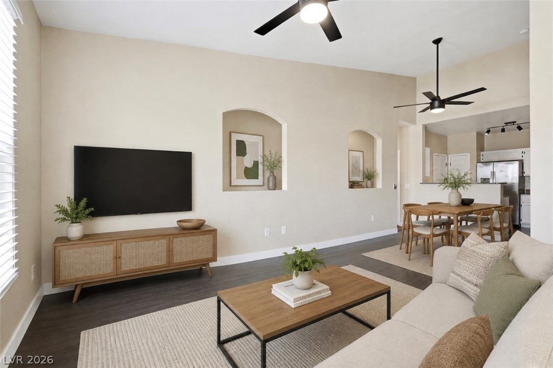 10550 West Alexander Road, Unit 2177 Las Vegas, NV 89129 - Photo 3 of 19 This bright living space features an open layout and vaulted ceilings, perfect for entertaining.
