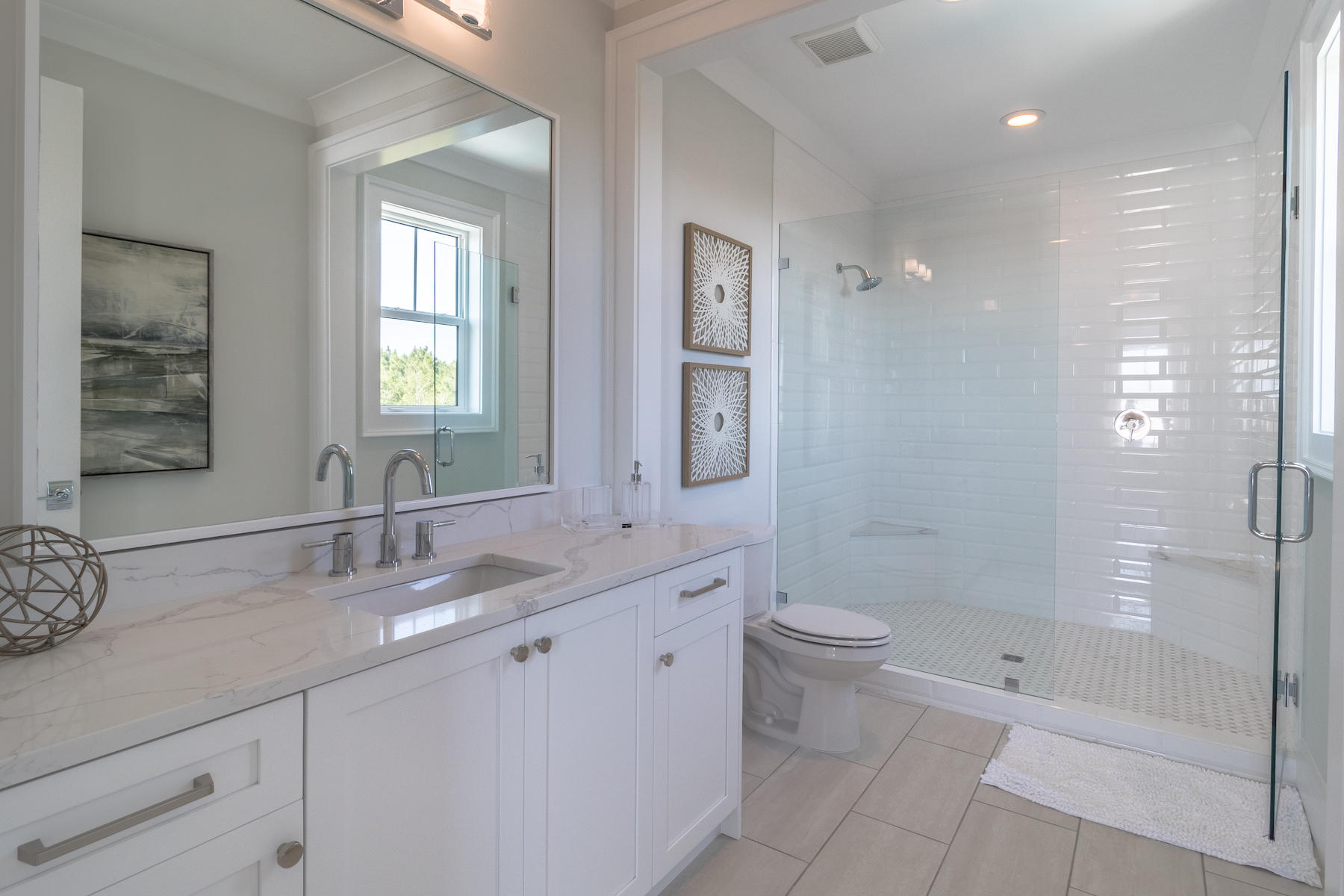 150 Walton Gulfview Dr Inlet Beach Inlet Beach, FL 32461 - Photo 43 of 61 a bathroom with a granite countertop sink a toilet and shower
