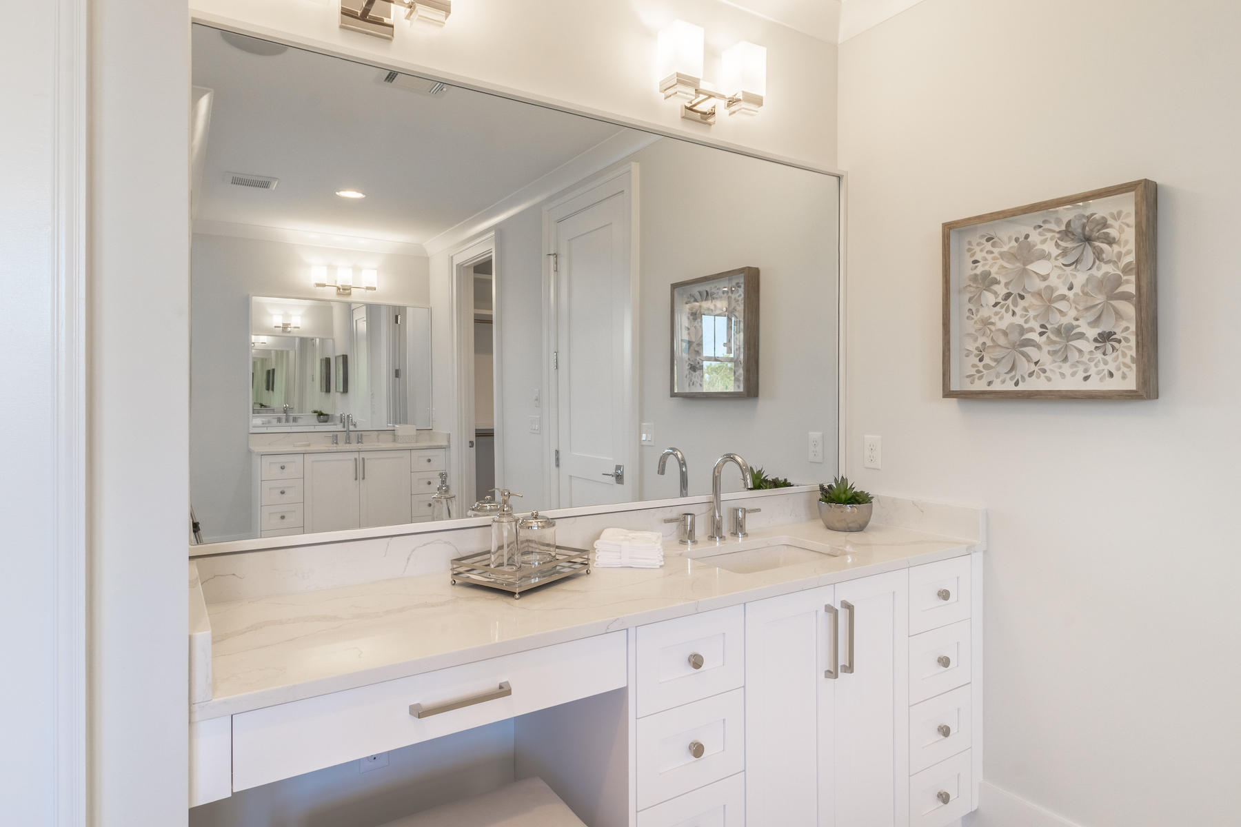 150 Walton Gulfview Dr Inlet Beach Inlet Beach, FL 32461 - Photo 53 of 61 a bathroom with a sink mirror and vanity
