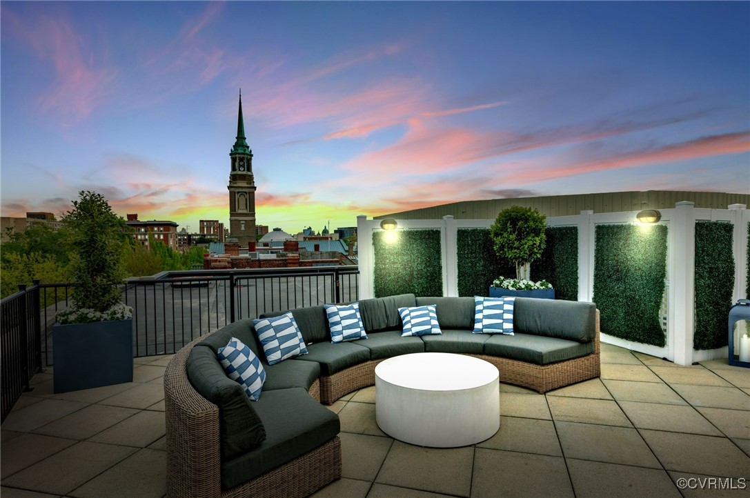 413 Stuart Circle, Unit PLG Richmond, VA 23220 - Photo 24 of 30 Dusk view at roof top terrace.