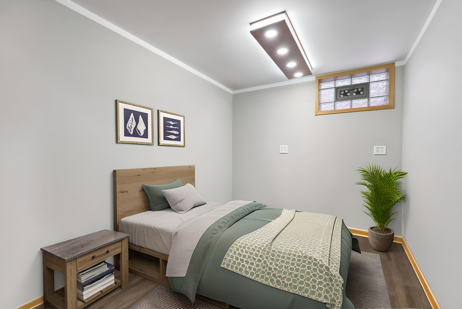 8232 Ferdinand Avenue Bridgeview, IL 60455 - Photo 28 of 35 a bedroom with a large bed and a potted plant