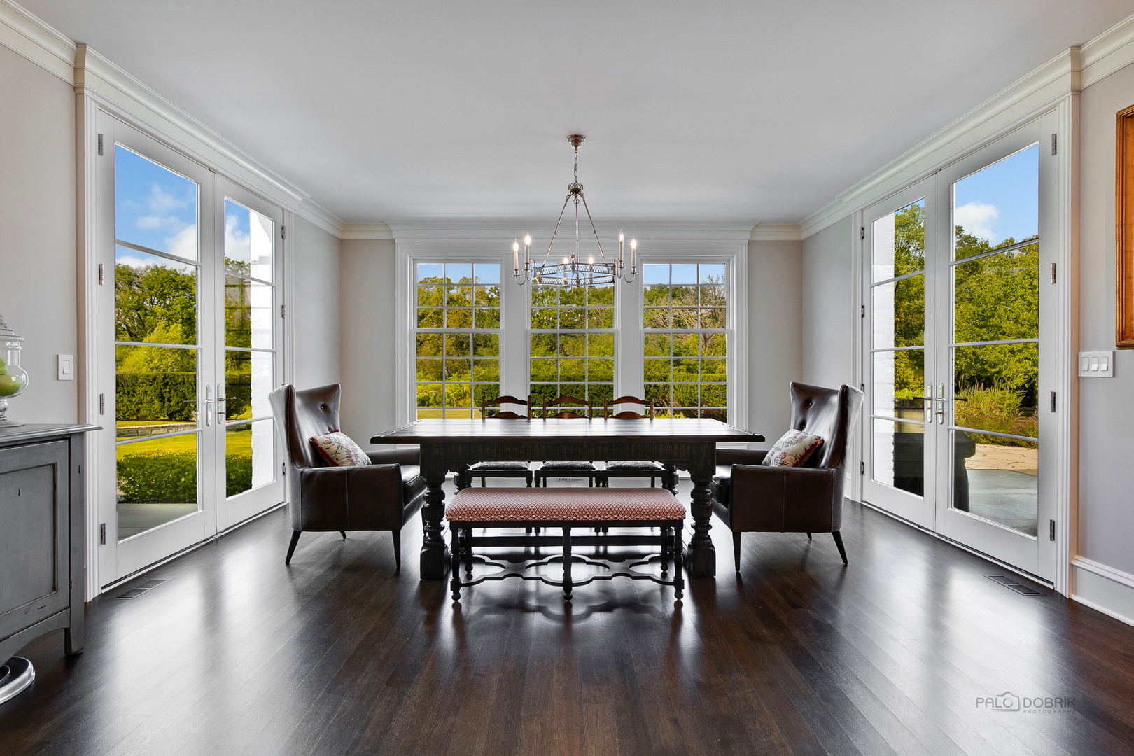 500 South Ridge Road Lake Forest, IL 60045 - Photo 23 of 54 a view of a dining room with furniture window and wooden floor
